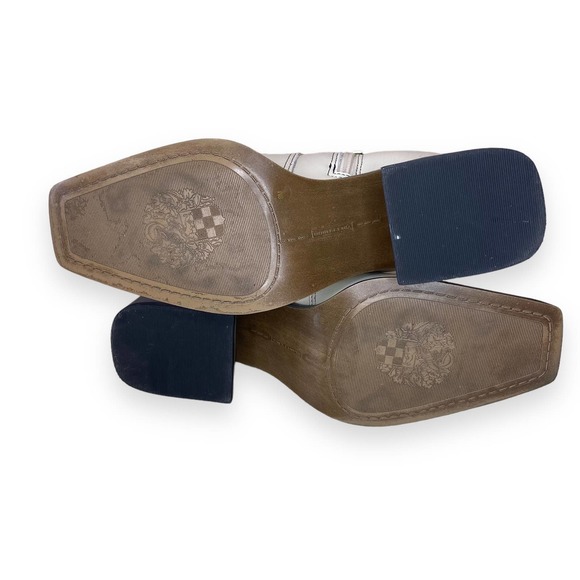 Vince Camuto Sojetta Square Toe High Heel Booties White Ankle Boots - Picture 11 of 12